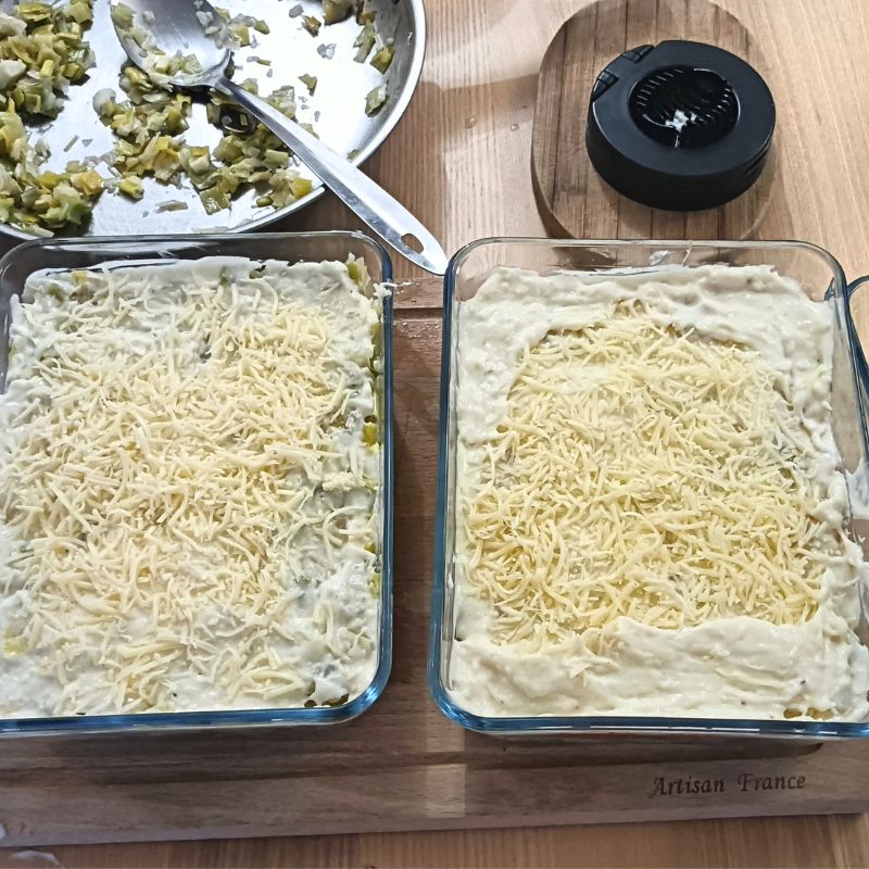 Gratin poireaux pommes de terre à congeler (thon ou œufs)