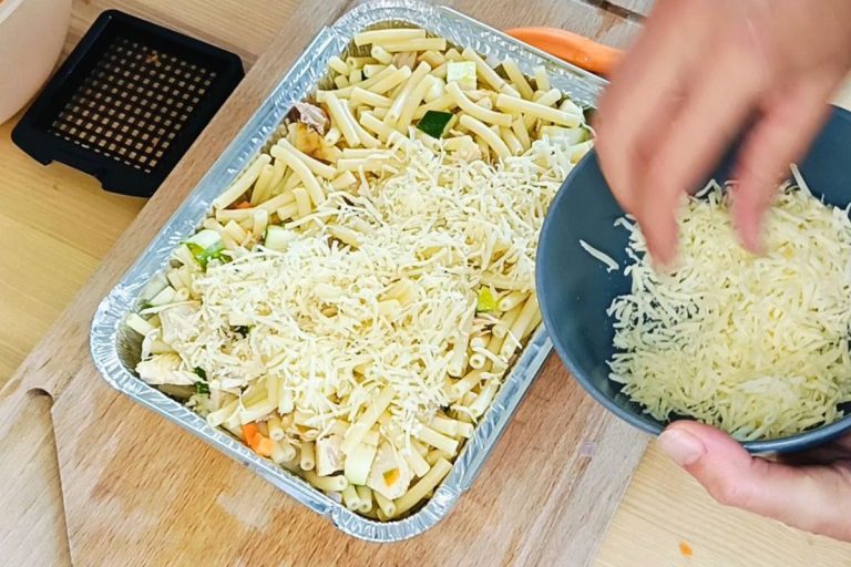 gratin de pâtes au poulet prêt à congeler